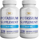 HEALTH LFE 365 Potassium Supplement bottle front supports daily electrolyte balance.