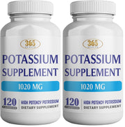 HEALTH LFE 365 Potassium Supplement bottle front supports daily electrolyte balance.