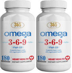 HEALTH LFE 365 Health Omega 3-6-9 bottle front for daily use.