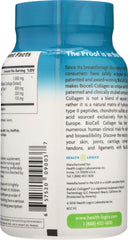 Health Logics BioCell Collagen capsules beside water for daily intake