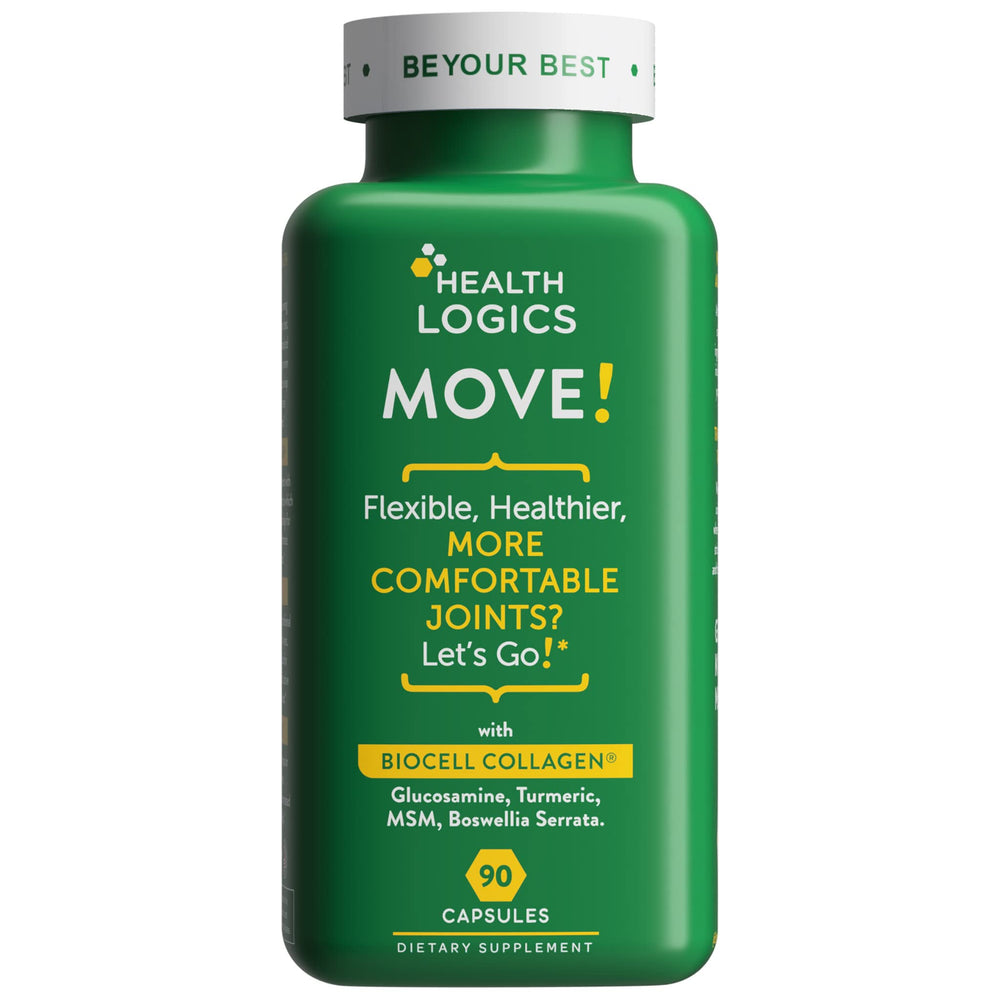 Health Logics Move bottle front view highlighting joint support capsules