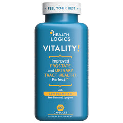 Health Logics Vitality Prostate bottle with capsules suggesting urinary health support