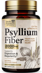 Health Nutrition Naturals psyllium husk capsules bottle front view for daily fiber support