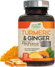 Health Nutrition Naturals turmeric-curcumin bottle for daily wellness.