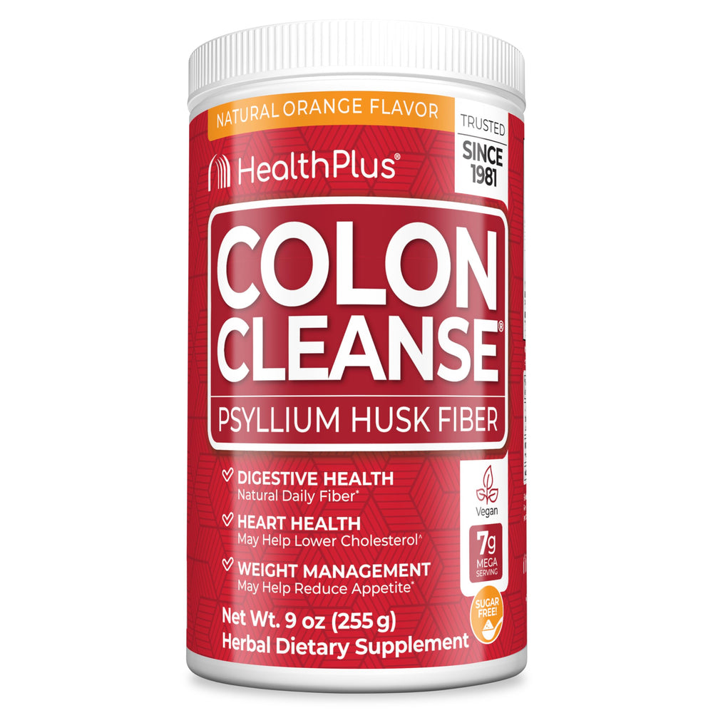 Health Plus Colon Cleanse bottle shows bright label for regularity