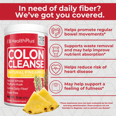 Health Plus Colon Cleanse psyllium husk ingredient highlighting natural fiber