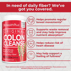 Health Plus Colon Cleanse scoop beside glass ready to mix for easy use