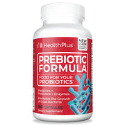 Health Plus Prebiotic Formula bottle with label and 60 servings information