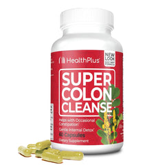 Health Plus Super Colon Cleanse bottle front showing product for digestive support