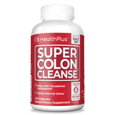 Health Plus Super Colon Cleanse bottle on a clean surface for digestive support.