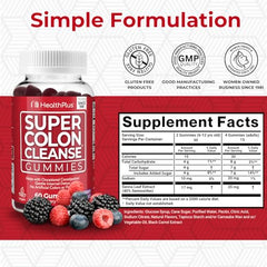 Health Plus packaging showing 60 gummies and 15-day cleanse plan.