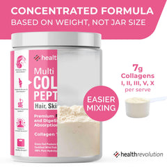 Health Revolution Multi Collagen powder blends into a beverage for easy use