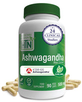 Health Thru Nutrition Ashwagandha 500mg bottle front view for stress support.