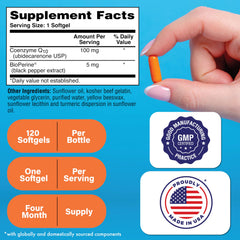 Health Thru Nutrition CoQ10 softgels in bottle for convenient daily energy support.