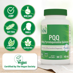 PureQQ label view emphasizing vegan, non-GMO, gluten-free and soy-free formulation
