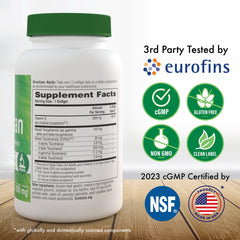 Health Thru Nutrition Tocospan capsules close-up, highlighting multiple natural vitamin E forms for immune support.