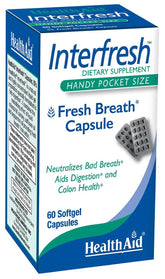 HealthAid Interfresh bottle-front view highlighting fresh breath support.