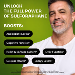 Healthbiotics broccoli sprouts powder tub shows natural ingredients for wellness.