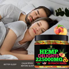 Healthergize peach-infused gummies on the go offer a tasty hemp treat.