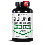 Healthfare Chlorophyll Capsules bottle close-up highlighting daily freshness support.