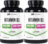 Healthfare Vitamin B1 500mg bottle front for daily use