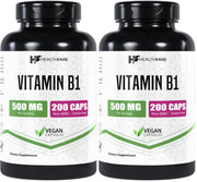 Healthfare Vitamin B1 500mg bottle front for daily use