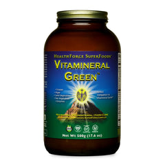HEALTHFORCE Vitamineral Green bottle beside a smoothie for immune support