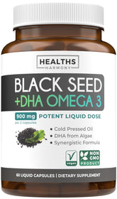 Healths Harmony black seed oil capsules bottle for daily wellness use