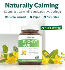 Close-up of Healths Harmony bottle front showing vegan and non-GMO labels.