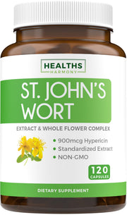 Healths Harmony St John's Wort capsules bottle supports daily mood balance.
