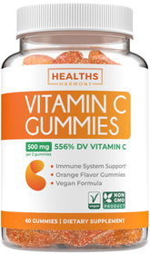 Healths Harmony vegan vitamin C gummies bottle front for daily immune support