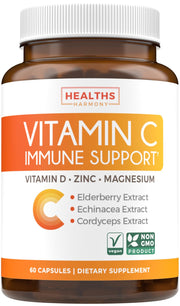 Healths Harmony Vitamin C Immune Support bottle for daily immune support.