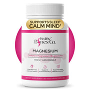 Healthy Bones Co. magnesium bisglycinate bottle supports sleep and recovery.