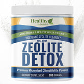 Healthy by Nature HolyLand Zeolite Cleanse bottle pour demonstrates easy daily usage for gentle detox.