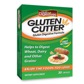 Healthy Delights Gluten Cutter bottle front showing GCX50 blend for gluten support
