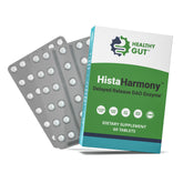Healthy Gut HistaHarmony bottle with delayed-release capsules supports post-meal digestion.