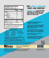 Serving scoop beside tub suggests convenient post-workout protein option.