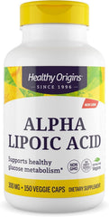 Healthy Origins Alpha Lipoic Acid 300 mg bottle showcases daily antioxidant support.