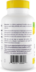 Healthy Origins Alpha Lipoic Acid capsules close-up emphasizes vegetarian capsules for clean daily use.