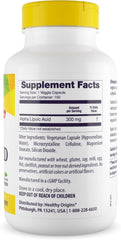 Healthy Origins Alpha Lipoic Acid label front highlights 300 mg per capsule.