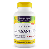 Healthy Origins Astaxanthin 4 mg bottle front demonstrates natural antioxidant support.