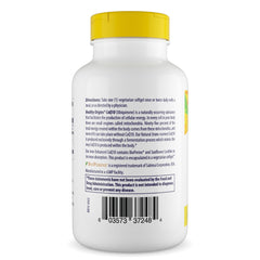 Healthy Origins CoQ10 bottle label emphasizing gluten-free and non-GMO claims.