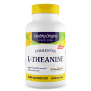Healthy Origins L-Theanine 100 mg AlphaWave bottle for calm focus.