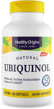 Healthy Origins ubiquinol 100 mg bottle for daily energy support