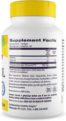 Close-up of ubiquinol softgels showing smooth coating for absorption
