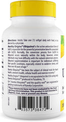 Label on Healthy Origins ubiquinol bottle highlighting gluten-free and Non-GMO