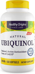 Healthy Origins Ubiquinol 200mg bottle on counter for daily energy support