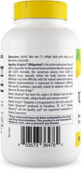 Healthy Origins ubiquinol bottle label close-up with Kaneka form and testing
