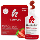 HealthyCell Heart & Vascular Health bottle showing daily supplement packaging for convenient routines