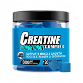 HealthyFinds Sugar Free Creatine Gummies bottle close-up for convenient post-workout support.